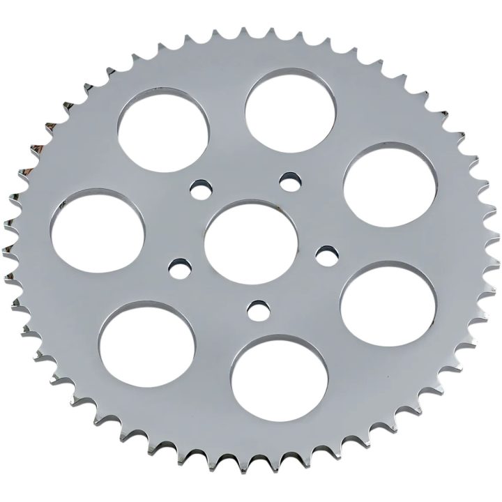 Piñón trasero — 51 dientes, cadena 530, orificio central 1.9", desplazamiento 5.8 mm, cromado