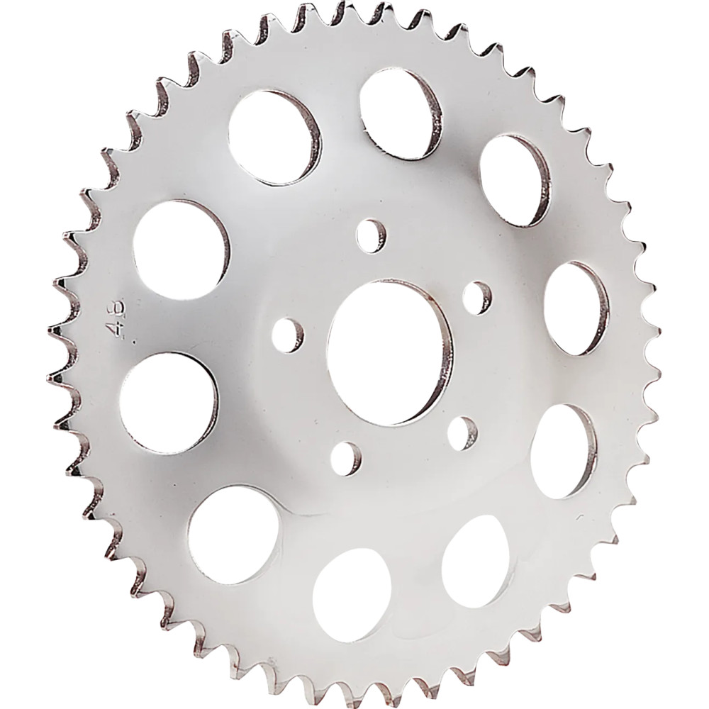 Rear Wheel Sprocket — 530 chain, 48-tooth, 11.7 mm offset, Chrome