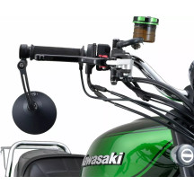 Aluminum Bar End Mirror — Black, Round, Handlebar end