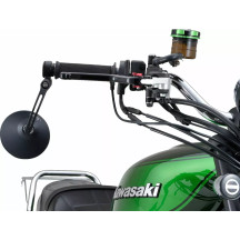 Aluminum Bar End Mirror — Black, Round, Handlebar end