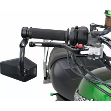 Aluminum Bar End Mirror — handlebar end, fits 7/8" (22.2mm) & 1" (25.4mm), black