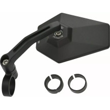 Aluminum Bar End Mirror — handlebar end, fits 7/8" (22.2mm) & 1" (25.4mm), black