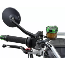 Espejo E-homologado — Extremo del manillar, Redondo, Negro