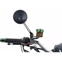 Espejo E-homologado — Extremo del manillar, Redondo, Negro