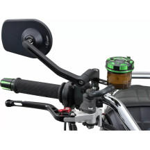 E-Marked Mirror — M10×P1.25 screws, handlebar-end mount, Black