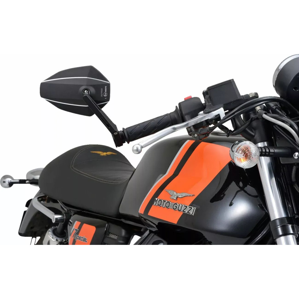 Bar End Mirror — Aluminum, Black