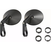 Bar End Mirror — Ø30 mm clamp, 22.2 & 25.4 mm spacers, Black