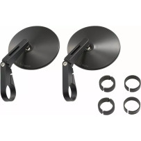 Bar End Mirror — Ø30 mm clamp, 22.2 & 25.4 mm spacers, Black