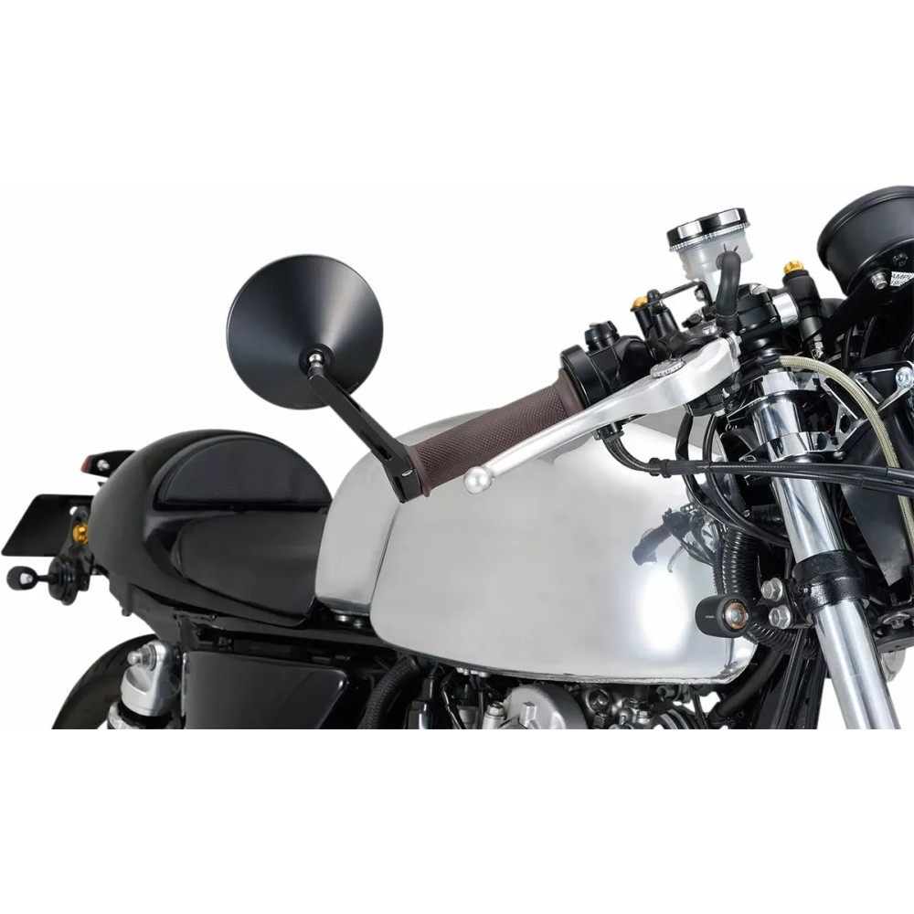 Espejo de extremo de manillar — abrazadera 30 mm, espaciadores 22.2 y 25.4 mm, negro