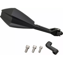 Aluminum ABS Mirror — Black, Side view