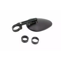 Aluminum Bar End Mirror — fits 7/8" (22.2 mm) and 1" (25.4 mm) handlebars, black