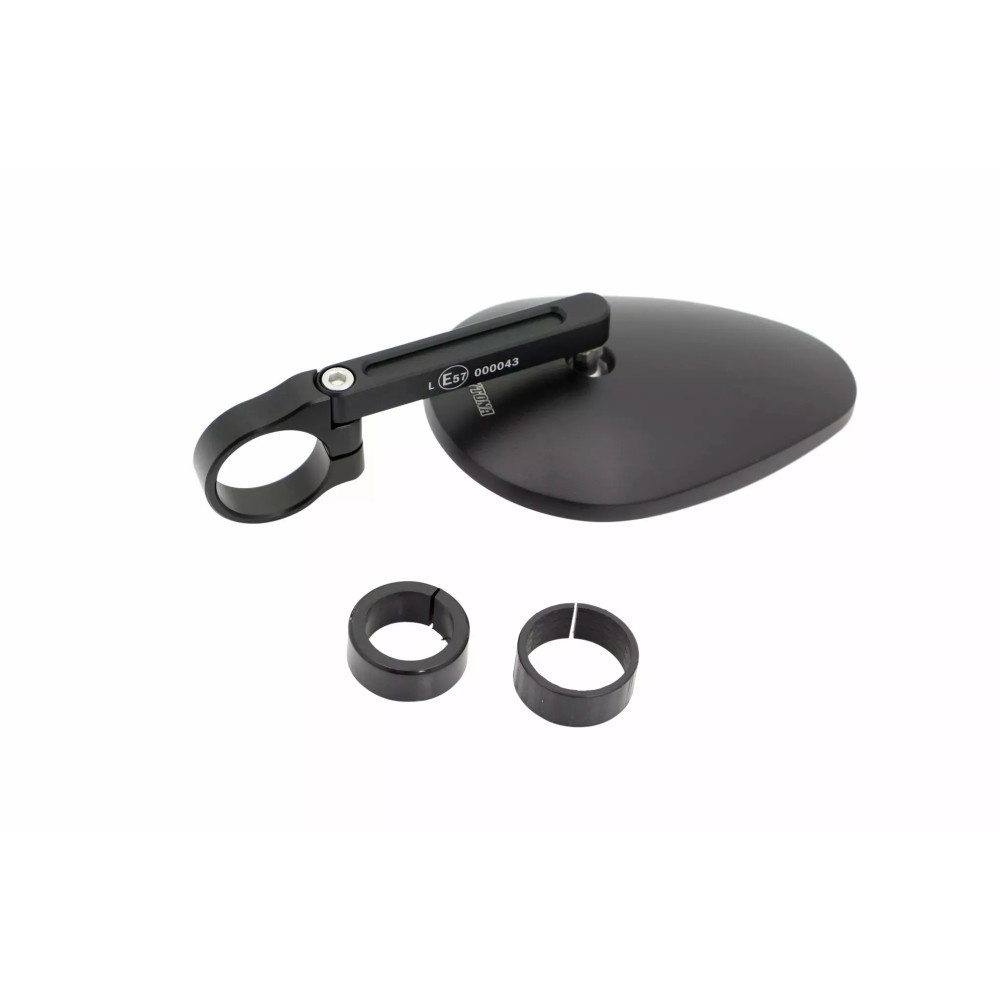 Aluminum Bar End Mirror — fits 7/8" (22.2 mm) and 1" (25.4 mm) handlebars, black