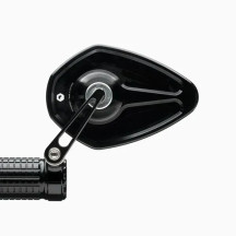 mo.view Sport Flip 60 mm Handlebar End Mirror — 122×83 mm mirror, 22 mm / 1 in clamp, Black