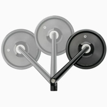 mo.view Classic Flip 110 mm Mirror — 110 mm arm, 99 mm diameter, M10 fit, Black