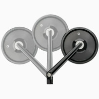 mo.view Classic Flip 110 mm Mirror — 110 mm arm, 99 mm diameter, M10 fit, Black