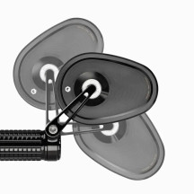 mo.view Club Flip 60 mm Espejo de extremo de manillar — 114×80 mm, 4,5 mm, brazo 72 mm, compatible con 22 mm y 1 pulg., Negro