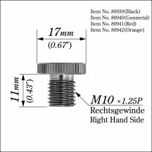 Mirror Plug Bolt — M10 x 1.25, Orange