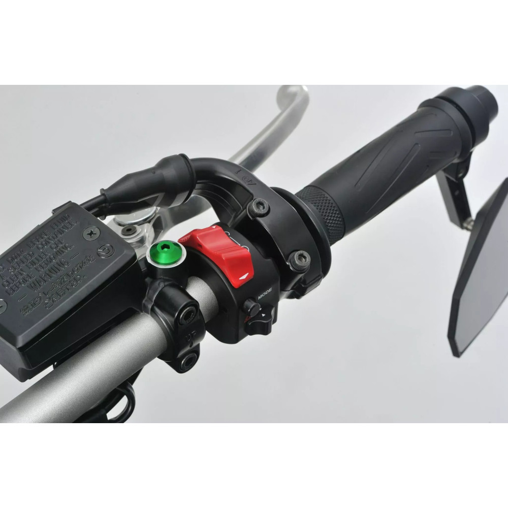 Tornillo tapón de espejo — M10 x 1.25, verde anodizado