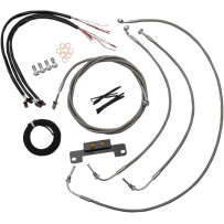 Kit completo de cables y líneas de freno trenzadas de acero inoxidable para manillar — Altura del manillar 38–43 cm (15"–17")