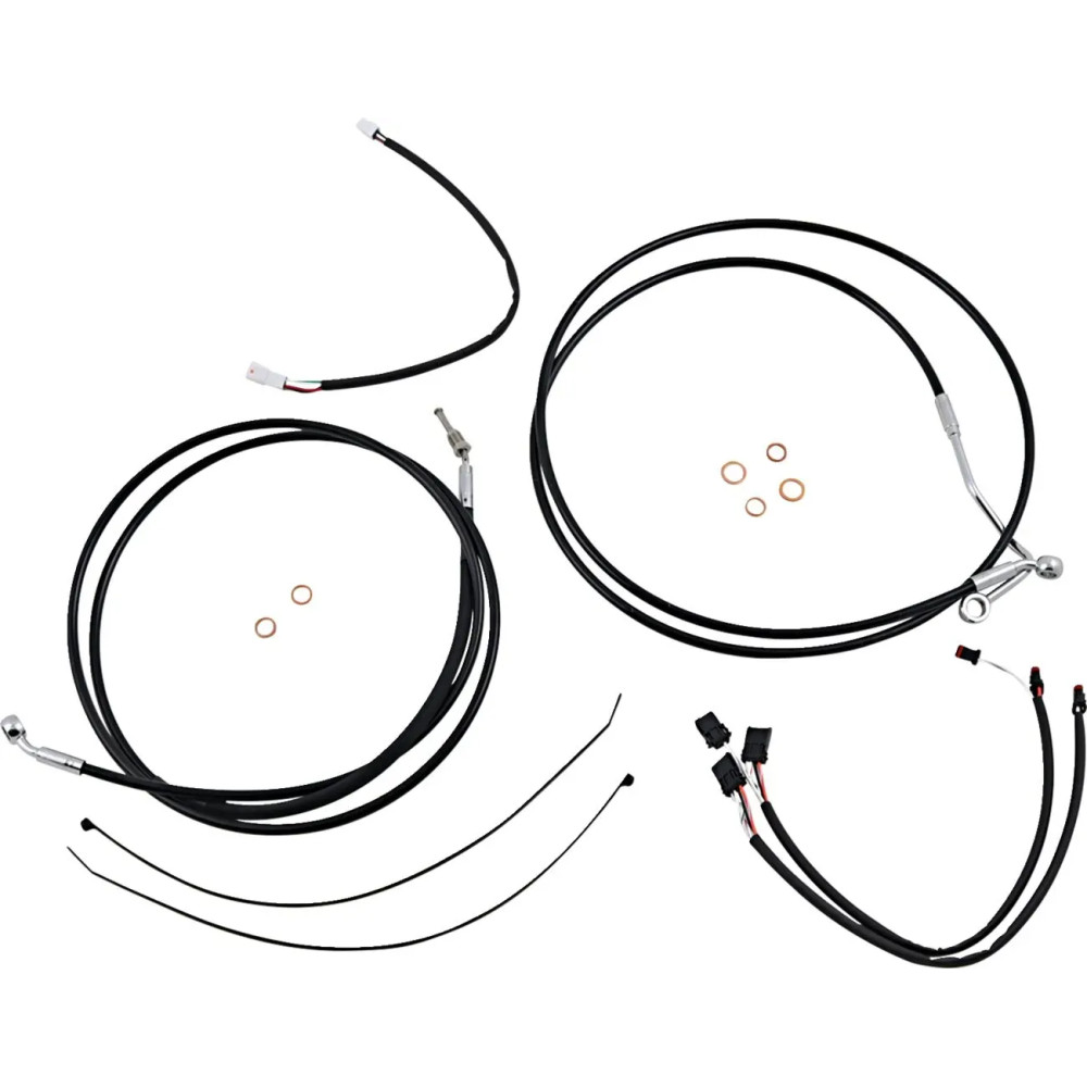 XR Handlebar Installation Kit — ape hanger, 15"–17" handlebar height, 2" risers, Black/Chrome