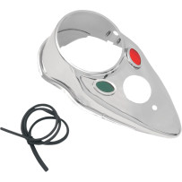 Cat Eye Dash Cover — Chrome, fits '47-'84 models