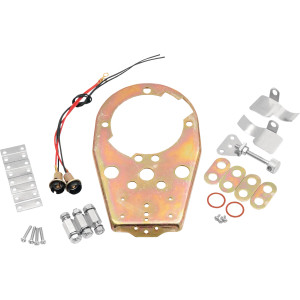 Placa base para cubierta de tablero Cat Eye — tanques OEM '47-'84, tanques estilo Fat Bob, zinc