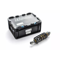 Amortiguadores Softail totalmente ajustables — Trasero, Negro/Gris