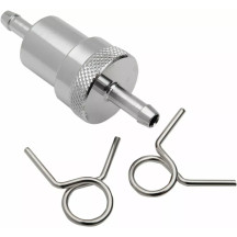 Universal Fuel Filter — 64 mm (2-1/2"), 6.4 mm (1/4"), Aluminum