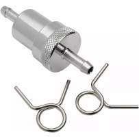 Universal Fuel Filter — 64 mm (2-1/2"), 6.4 mm (1/4"), Aluminum