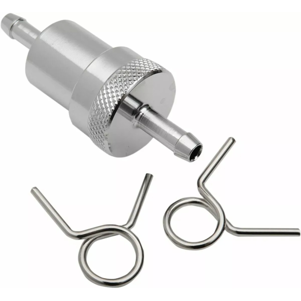 Universal Fuel Filter — 64 mm (2-1/2"), 6.4 mm (1/4"), Aluminum