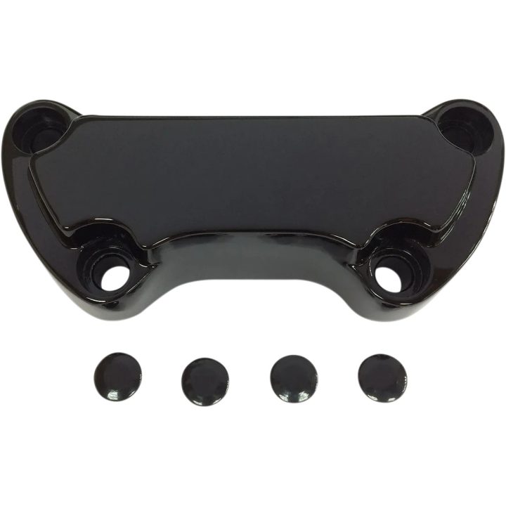 Abrazadera de manillar — 25,4 mm diámetro de sujeción, compatible con '74–'17 risers a 3-1/2" en centro, negro