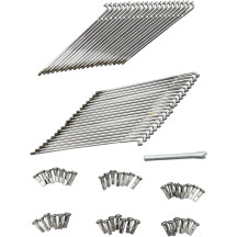 Spoke Set for Spun Steel and Excel Aluminum Rim — 18", Spoke length 8", For Wide Glide steel hub, Chrome