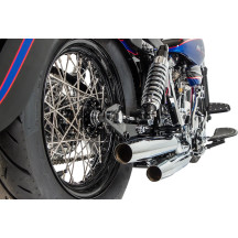 Chrome and Stainless Steel Spoke Set — 6.75" spokes, 16" rim, Wide Glide