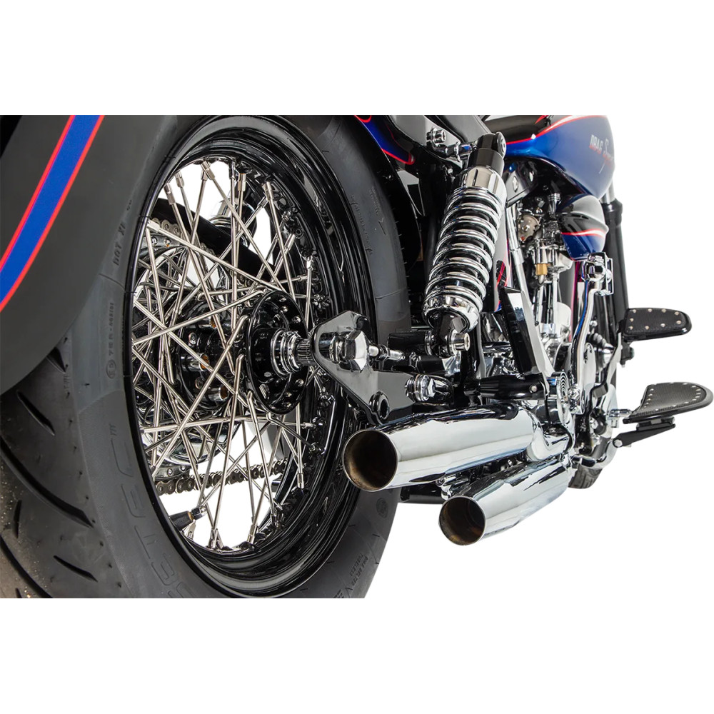 Chrome and Stainless Steel Spoke Set — 6.75" spokes, 16" rim, Wide Glide