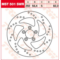 Round Fixed Brake Rotor Swing Design — 292 mm OD, 5 mm thickness, 5-hole, 82.3 mm BHC