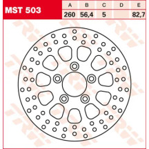 Round Fixed Brake Rotor 250-299mm — 260 mm OD, 5.0 mm thickness, 82.7 mm BHC, 5-hole