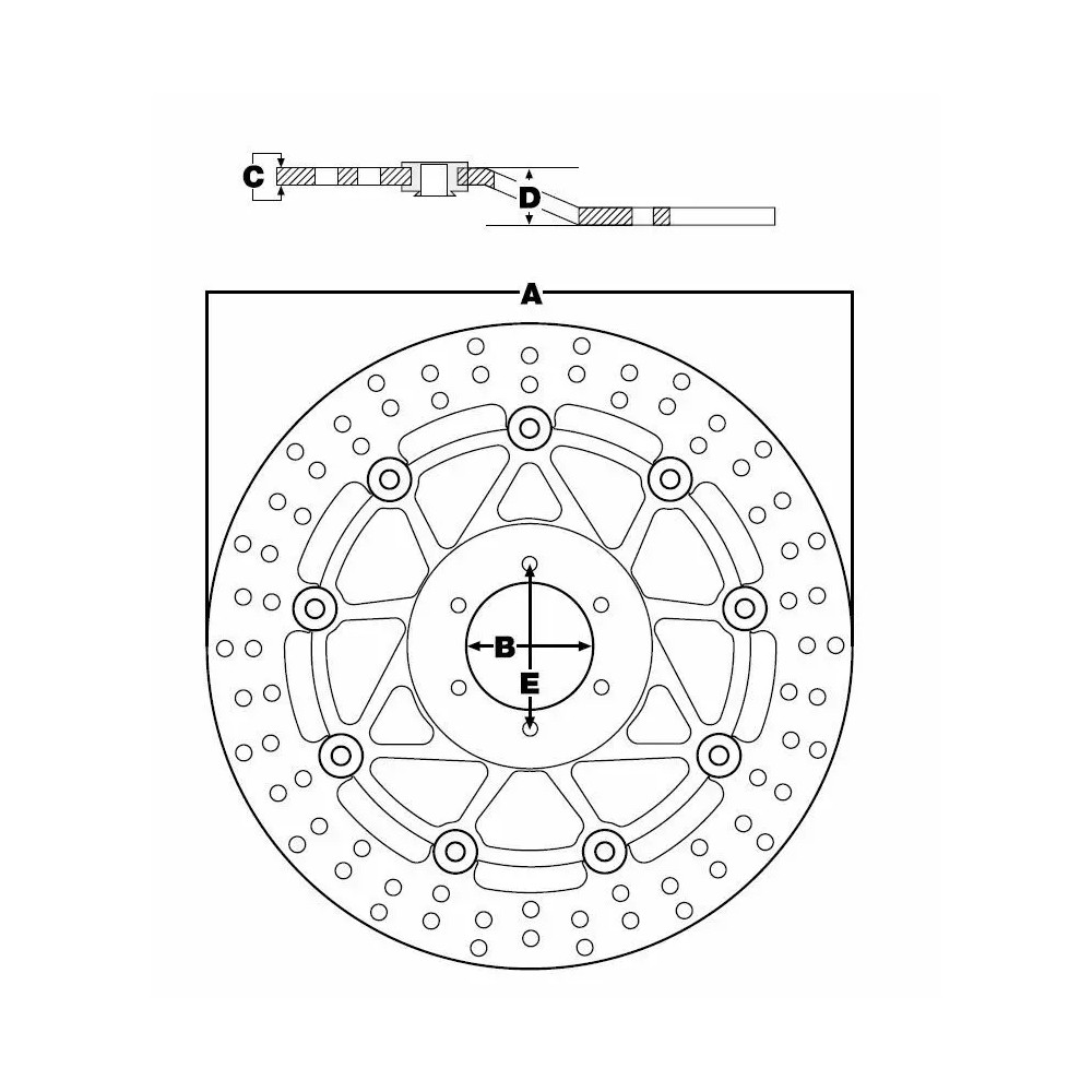 Round Fixed Brake Rotor Swing Design — 260 mm, 5.0 mm thickness, 5 hole