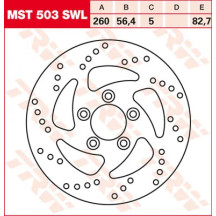 Round Fixed Brake Rotor Swing Design — 260 mm, 5.0 mm thickness, 5 hole