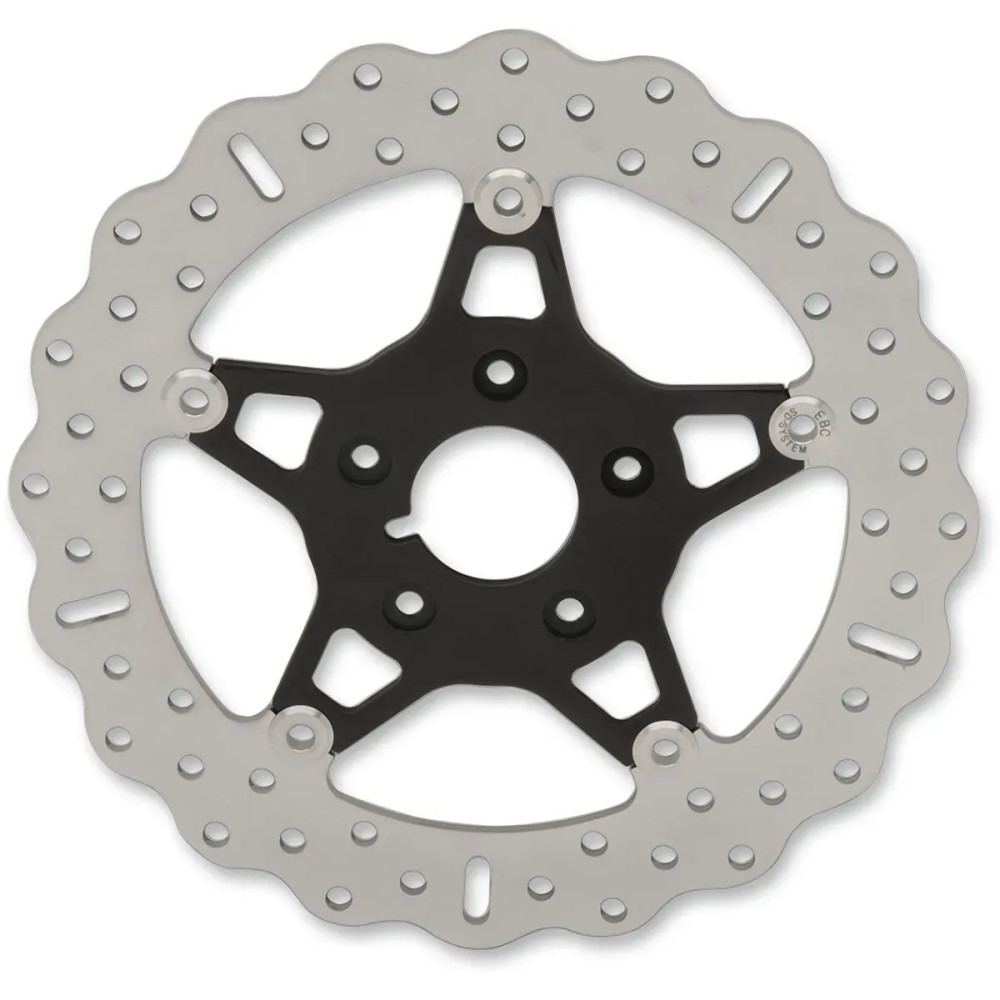 FSD Series Stainless Steel Front Brake Rotor for Big Twins — 292 mm (11-1/2"), Narrow-band, Black