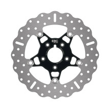 FSD Series Stainless Steel Front Brake Rotor for Big Twins — 292 mm (11-1/2"), wide band, Black, Chrome