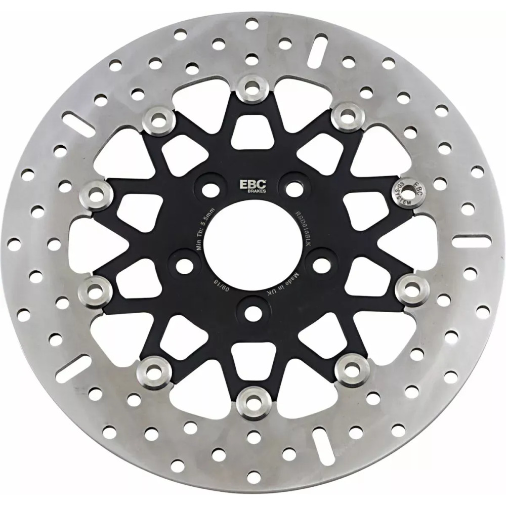Custom Stainless Steel Rear Brake Rotor — 290 mm OD, 6.1 mm thick, 5-hole bolt pattern, Black, Chrome