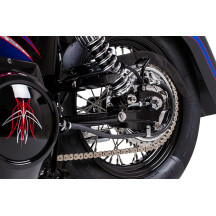 Chrome and Stainless Steel Spoke Set — 6.75" spokes, 16" rim, Wide Glide