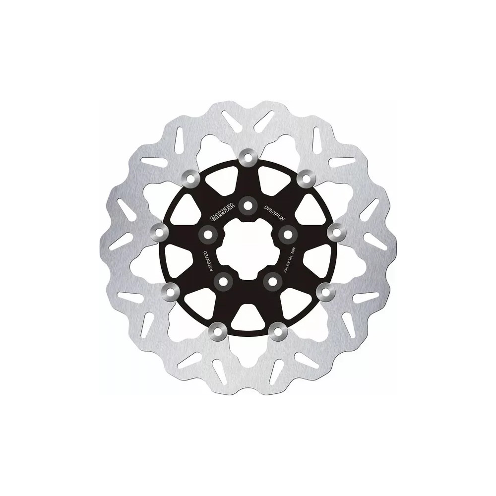 Rotor Wave® — 292 mm (11.5 in), 5.0 mm, patrón de 5 agujeros, flotante de dos piezas, negro, plata