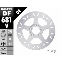 Brake Rotor Fixed Round — 292 mm (11-1/2 in), 5-hole bolt pattern, slotted surface