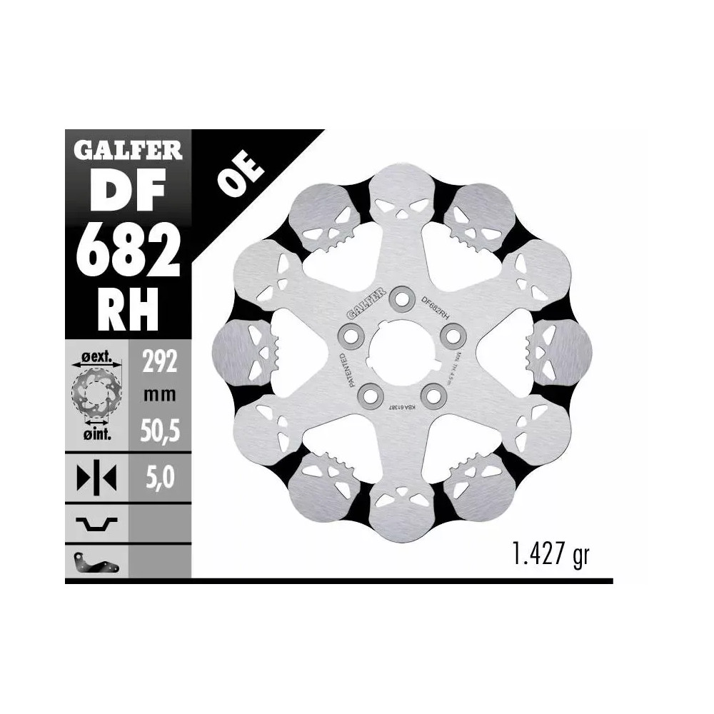 Disco de freno Fixed Skull — 292 mm, 5.0 mm