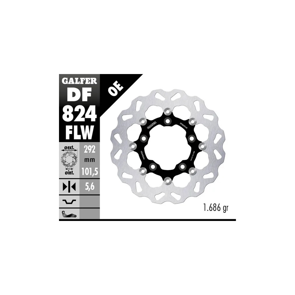 Rotor Wave® — 292 mm (11.5"), 5.6 mm, 5 agujeros, dos piezas flotante