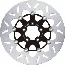 Brake Rotor Floating Round — 300 mm, 5.0 mm thickness, 5-hole bolt pattern, Black, Silver