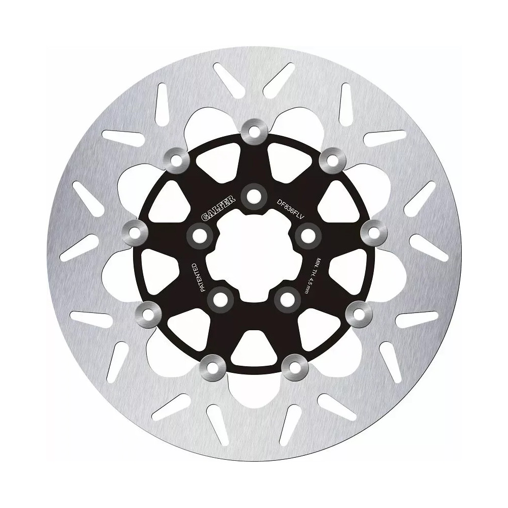 Rotor de freno flotante redondo — 300 mm, 5.0 mm, 5 orificios, Acero inoxidable de alto carbono, Negro