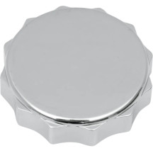 Deluxe Gas Cap — Twist-on, vented, right-hand thread, chrome