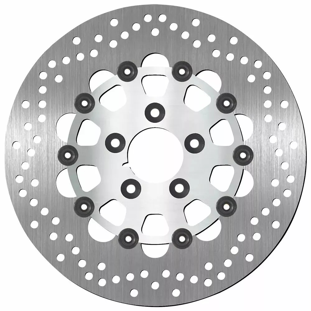 Stainless Steel Brake Rotor — 292 mm (11.5 in) OD, 5.0 mm thick, 56.3 mm ID, 5-hole, drilled, floating, silver